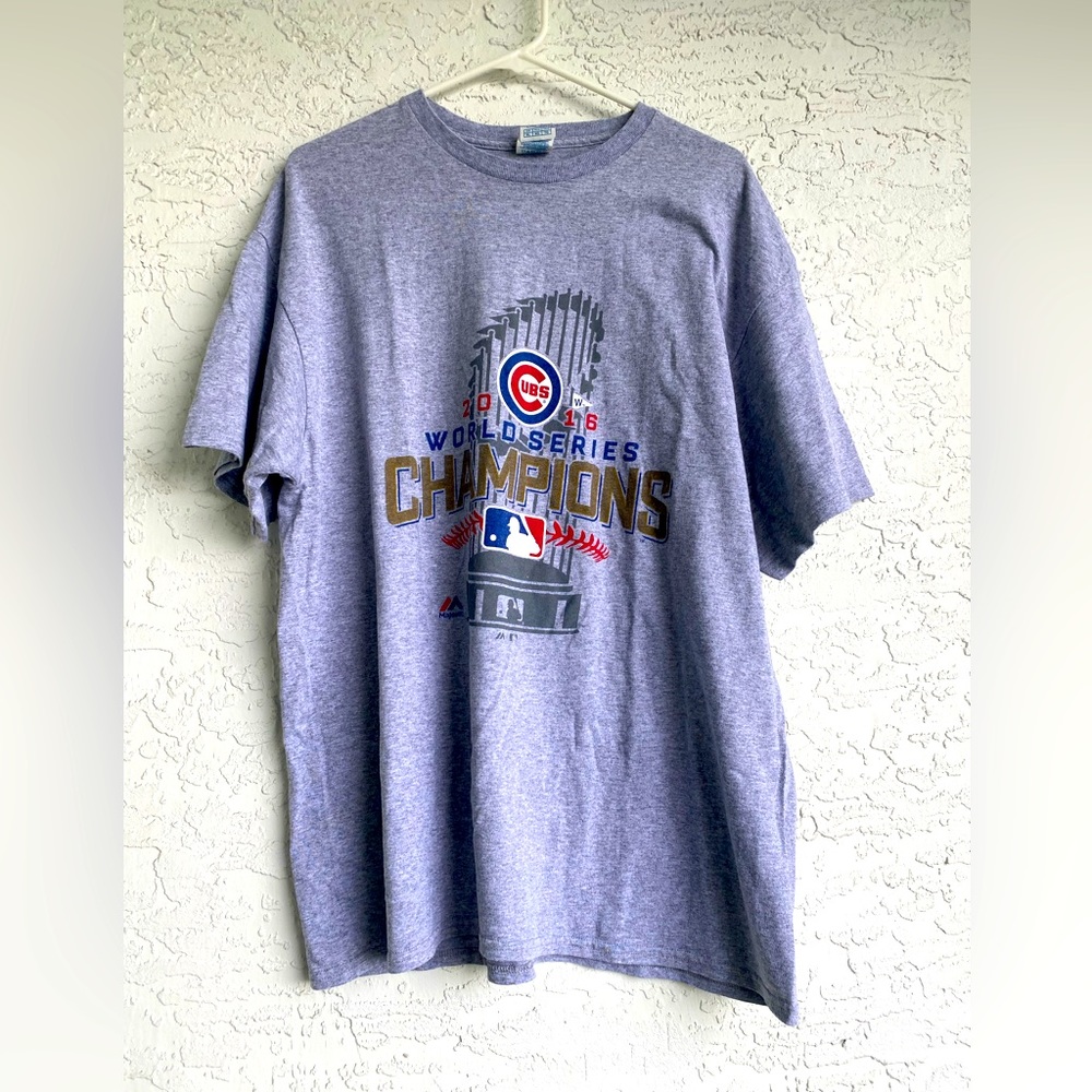 Chicago Cubs 2016 World Series Tee Grey Mens XL Baseball